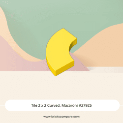 Tile 2 x 2 Curved, Macaroni #27925 - 24-Yellow