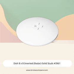 Dish 8 x 8 Inverted (Radar)-Solid Studs #3961 - 1-White