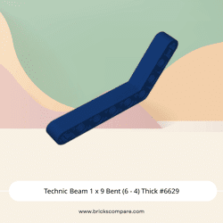 Technic Beam 1 x 9 Bent (6 - 4) Thick #6629 - 140-Dark Blue