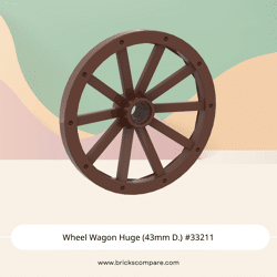Wheel Wagon Huge (43mm D.) #33211 - 192-Reddish Brown