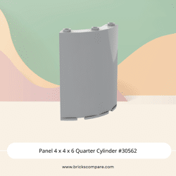 Panel 4 x 4 x 6 Quarter Cylinder #30562  - 194-Light Bluish Gray