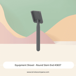 Equipment Shovel - Round Stem End #3837  - 199-Dark Bluish Gray