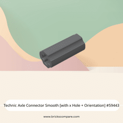 Technic Axle Connector Smooth [with x Hole + Orientation] #59443 - 199-Dark Bluish Gray