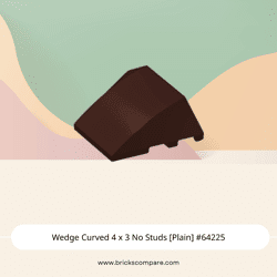 Wedge Curved 4 x 3 No Studs [Plain] #64225 - 308-Dark Brown