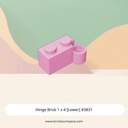 Hinge Brick 1 x 4 [Lower] #3831 - 222-Bright Pink