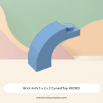 Brick Arch 1 x 3 x 2 Curved Top #92903 - 102-Medium Blue