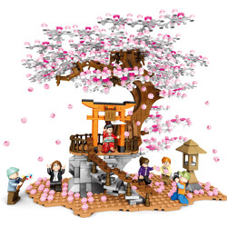 SEMBO 601076 Cherry Blossom Season: Half Mountain Cherry Blossom Sakura View