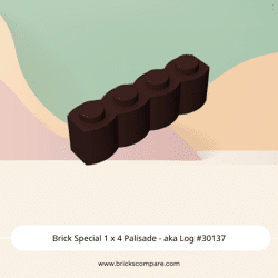 Brick Special 1 x 4 Palisade - aka Log #30137 - 308-Dark Brown