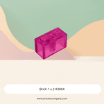 Brick 1 x 2 #3004 - 113-Trans-Dark Pink