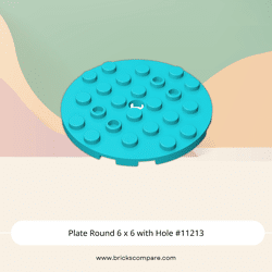 Plate Round 6 x 6 with Hole #11213 - 322-Medium Azure