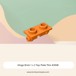 Hinge Brick 1 x 2 Top Plate Thin #3938 - 106-Orange