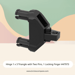 Hinge 1 x 3 Triangle with Two Pins, 1 Locking Finger #47973 - 26-Black