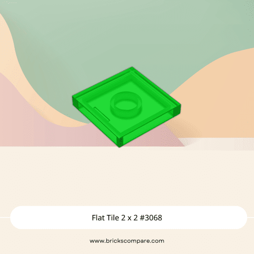 Flat Tile 2 x 2 #3068 - 48-Trans-Green