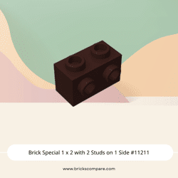Brick Special 1 x 2 with 2 Studs on 1 Side #11211 - 308-Dark Brown
