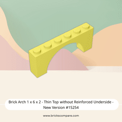 Brick Arch 1 x 6 x 2 - Thin Top without Reinforced Underside - New Version #15254  - 226-Bright Light Yellow