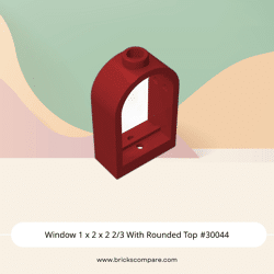 Window 1 x 2 x 2 2/3 With Rounded Top #30044 - 154-Dark Red