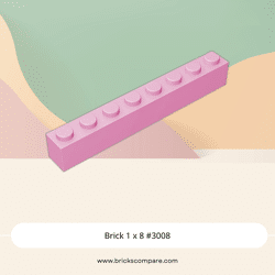 Brick 1 x 8 #3008 - 222-Bright Pink