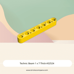 Technic Beam 1 x 7 Thick #32524 - 24-Yellow