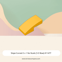 Slope Curved 2 x 1 No Studs [1/2 Bow] #11477 - 191-Bright Light Orange