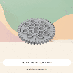 Technic Gear 40 Tooth #3649 - 194-Light Bluish Gray