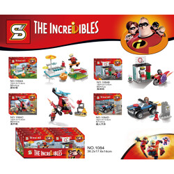 SY 1084A The Incredibles 2: 4 playgrounds, gas stations, helicopters, and Superman cars