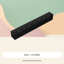 Brick 1 x 8 #3008 - 26-Black