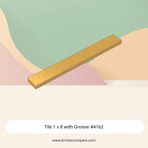 Tile 1 x 8 with Groove #4162 - 297-Pearl Gold
