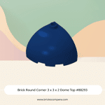 Brick Round Corner 3 x 3 x 2 Dome Top #88293 - 140-Dark Blue