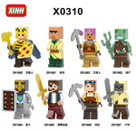 XINH X0310 8 minifigures: Minecraft