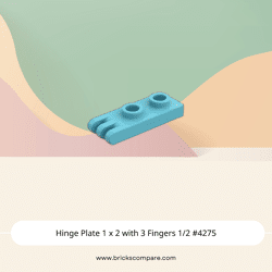 Hinge Plate 1 x 2 with 3 Fingers 1/2 #4275 - 322-Medium Azure