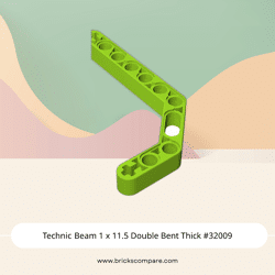 Technic Beam 1 x 11.5 Double Bent Thick #32009 - 119-Lime