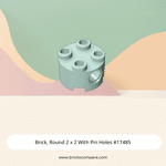 Brick, Round 2 x 2 With Pin Holes #17485 - 323-Light Aqua