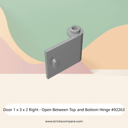 Door 1 x 3 x 2 Right - Open Between Top and Bottom Hinge #92263 - 194-Light Bluish Gray