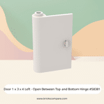 Door 1 x 3 x 4 Left - Open Between Top and Bottom Hinge #58381 - 1-White