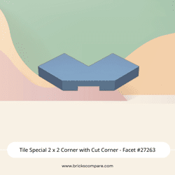 Tile Special 2 x 2 Corner with Cut Corner - Facet #27263 - 135-Sand Blue