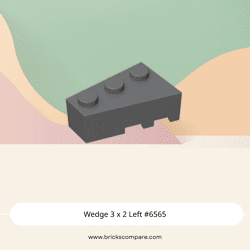 Wedge 3 x 2 Left #6565 - 199-Dark Bluish Gray