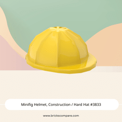 Minifig Helmet, Construction / Hard Hat #3833 - 24-Yellow