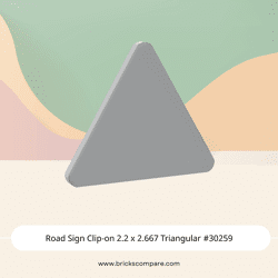 Road Sign Clip-on 2.2 x 2.667 Triangular #30259 - 194-Light Bluish Gray