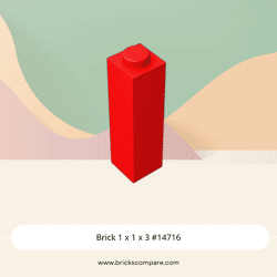 Brick 1 x 1 x 3 #14716 - 21-Red