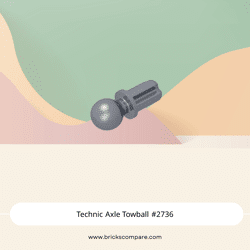 Technic Axle Towball #2736 - 315-Flat Silver