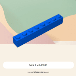 Brick 1 x 8 #3008 - 23-Blue