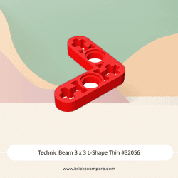 Technic Beam 3 x 3 L-Shape Thin #32056 - 21-Red