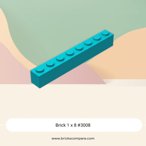 Brick 1 x 8 #3008 - 107-Dark Turquoise