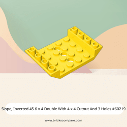 Slope, Inverted 45 6 x 4 Double With 4 x 4 Cutout And 3 Holes #60219 - 24-Yellow