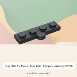 Hinge Plate 1 x 4 Swivel Top / Base - Complete Assembly #73983  - 316-Titanium Metallic