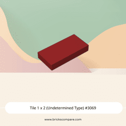 Tile 1 x 2 (Undetermined Type) #3069 - 154-Dark Red