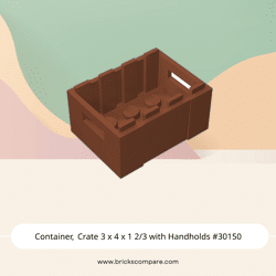 Container, Crate 3 x 4 x 1 2/3 with Handholds #30150 - 38-Dark Orange