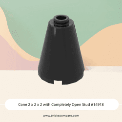 Cone 2 x 2 x 2 with Completely Open Stud #14918 - 26-Black