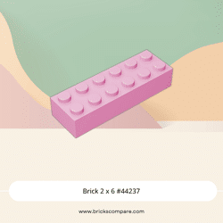 Brick 2 x 6 #44237 - 222-Bright Pink