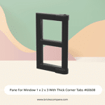 Pane For Window 1 x 2 x 3 With Thick Corner Tabs #60608 - 26-Black